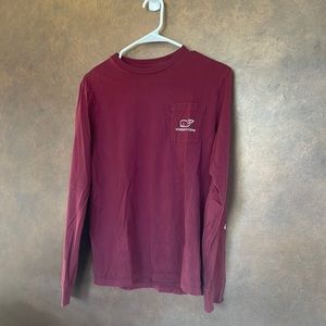 Vineyard vines kids maroon long sleeve tee